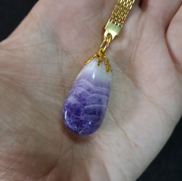 Tumbled Purple Amethyst Key Chain - Picture 2 of 4